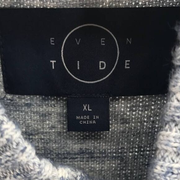 Even Tide Toggle Button Shawl Collar Heather Blue Sweater - Picture 8 of 10